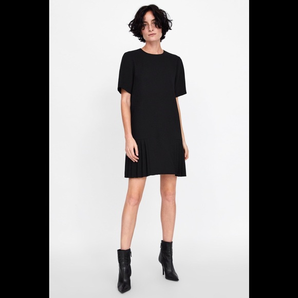 zara black shift dress
